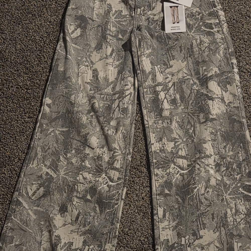 camouflage Jeans Gray Patterned Flare & Wide Leg Jeans